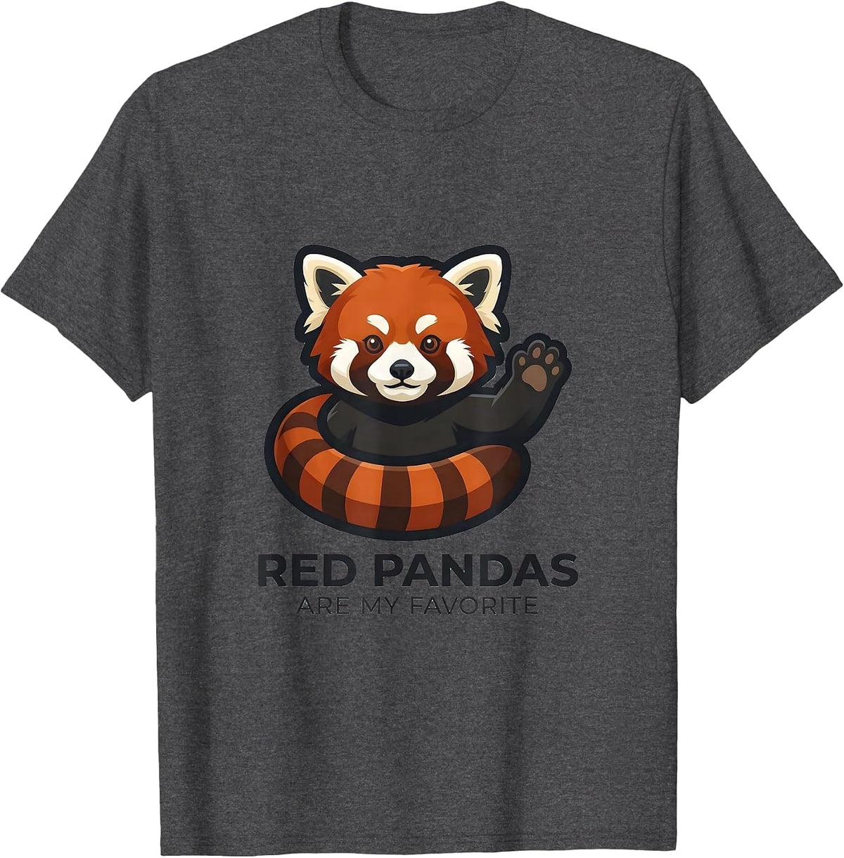 Men's Red Pandas Are My Favorite Cute Mascot Logo Animal Lover T-Shirt - Dark Heather Grey