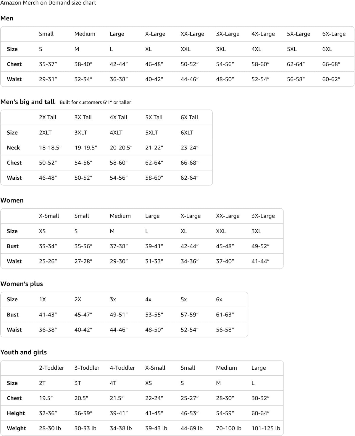 I Love Photography T-Shirt T-Shirt - size chart
