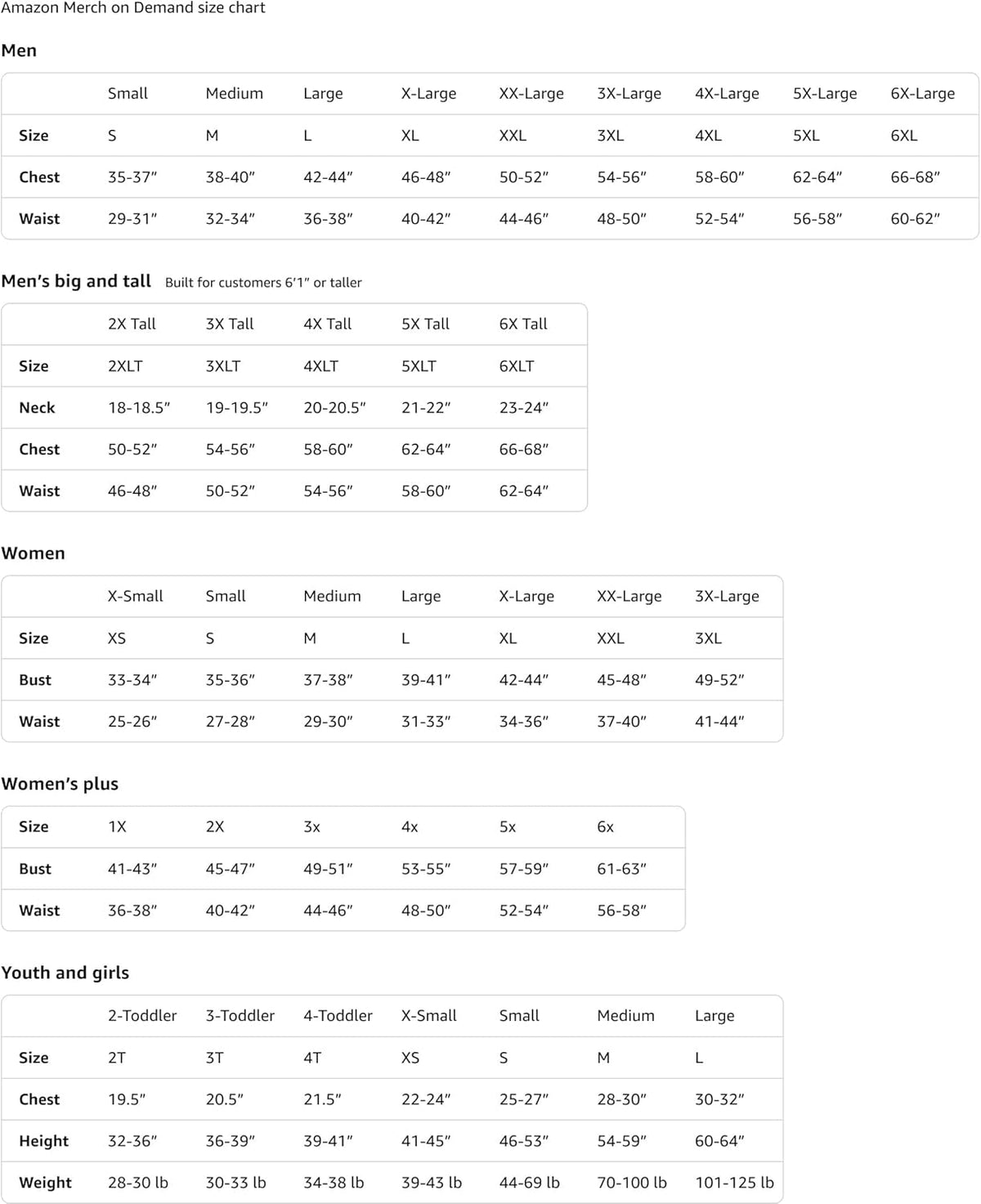 Donkey Cracked Wall T-Shirt - size chart
