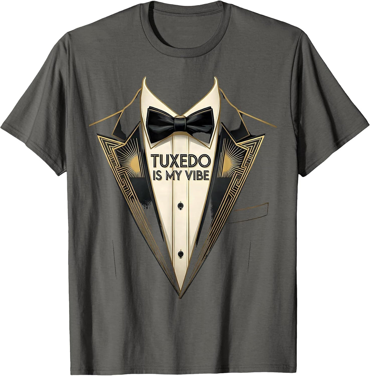 Men's Tuxedo Is My Vibe Formal Style Design T-Shirt - Asphalt Grey