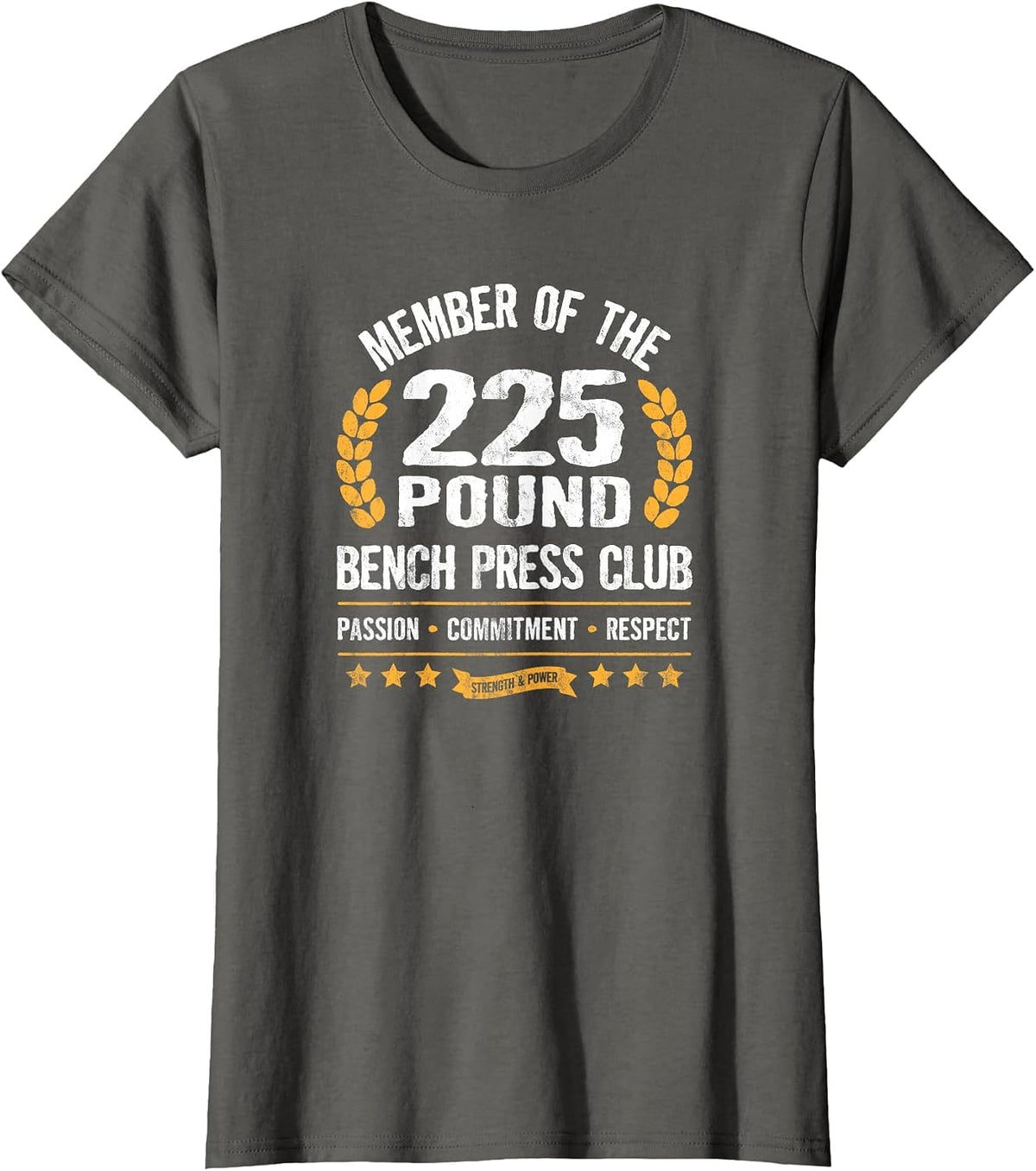 Bench Press Club Strong Men Women Gym 235 Pounds T-Shirt - Asphalt Grey