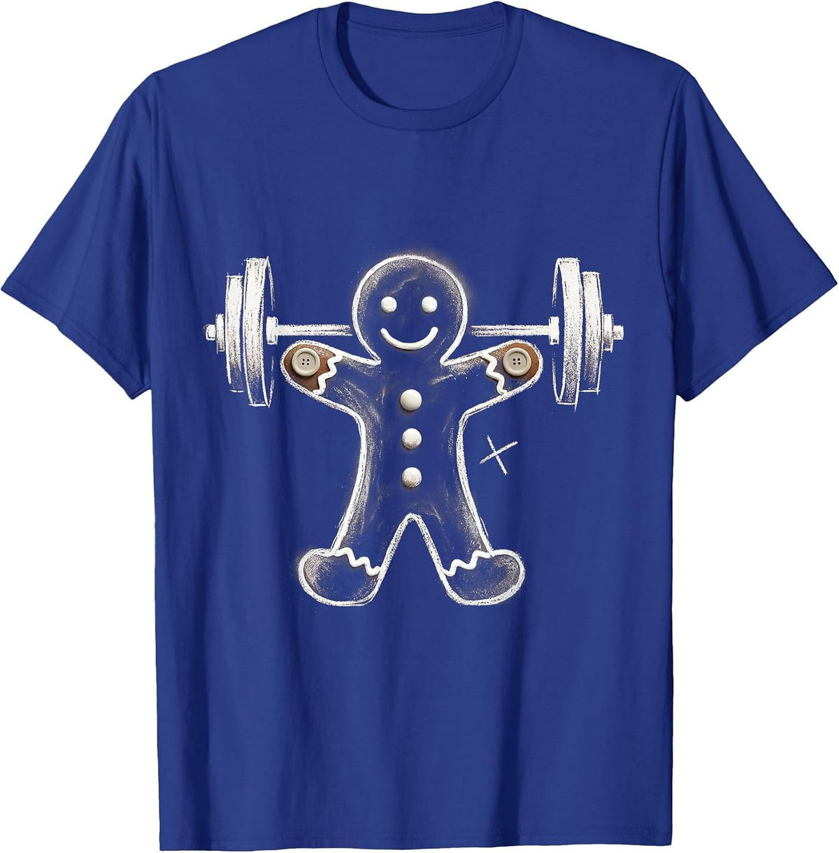 Men's Gingerbread Man Gym Fitness Humor Christmas Workout T-Shirt - Royal Blue