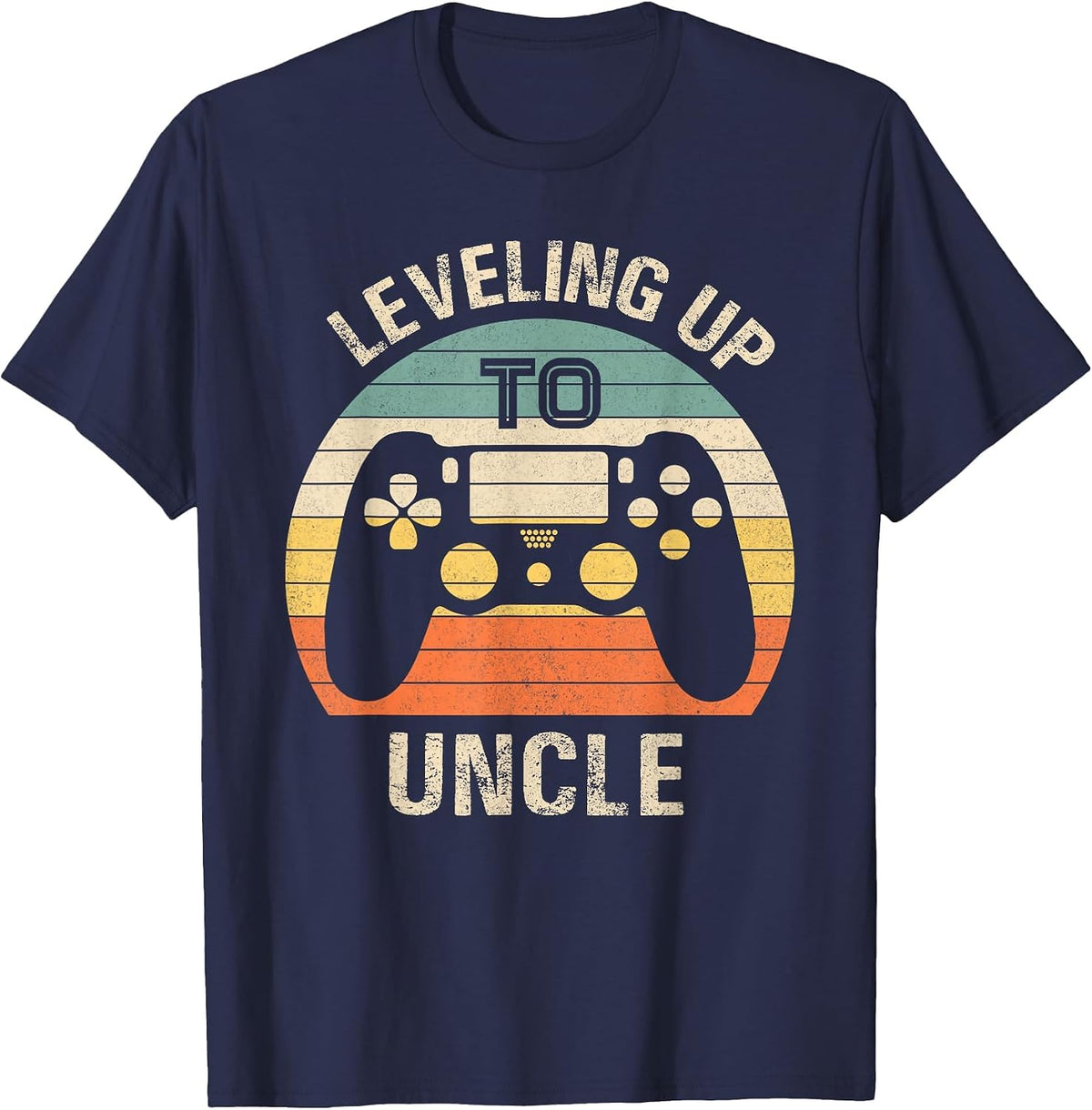 Leveling up to Uncle 2027 Funny Video Gamer Vintage Men T-Shirt - Navy Blue