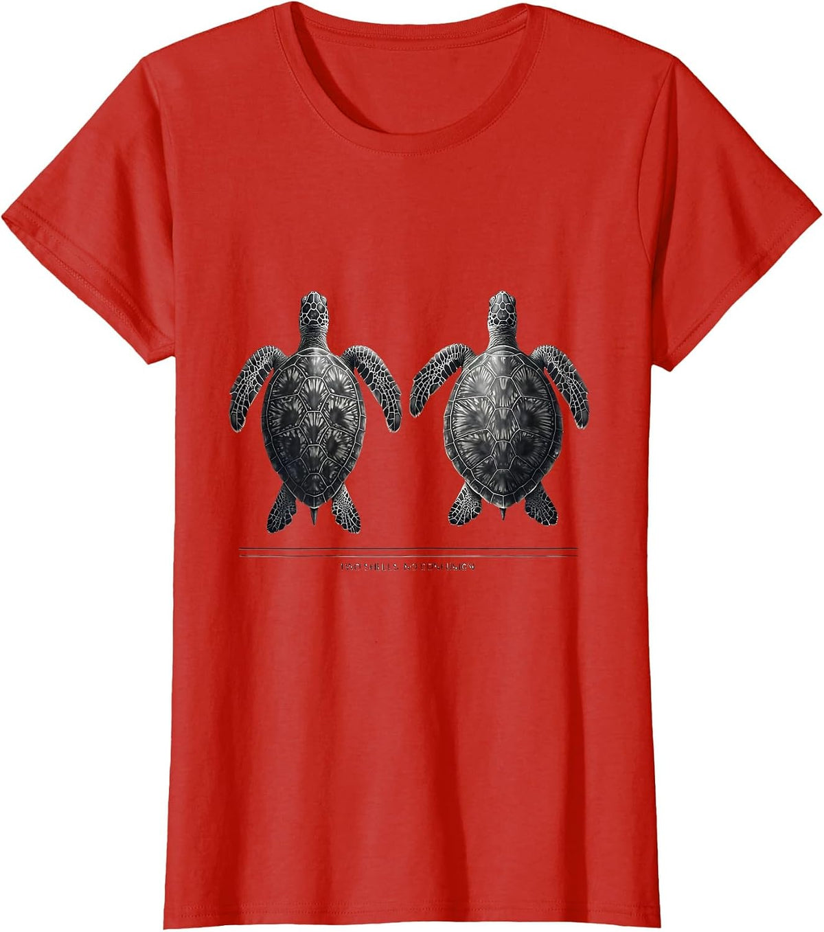 Two Shells No Confusion Funny Sea Turtle Lover Souvenir T-Shirt - Red