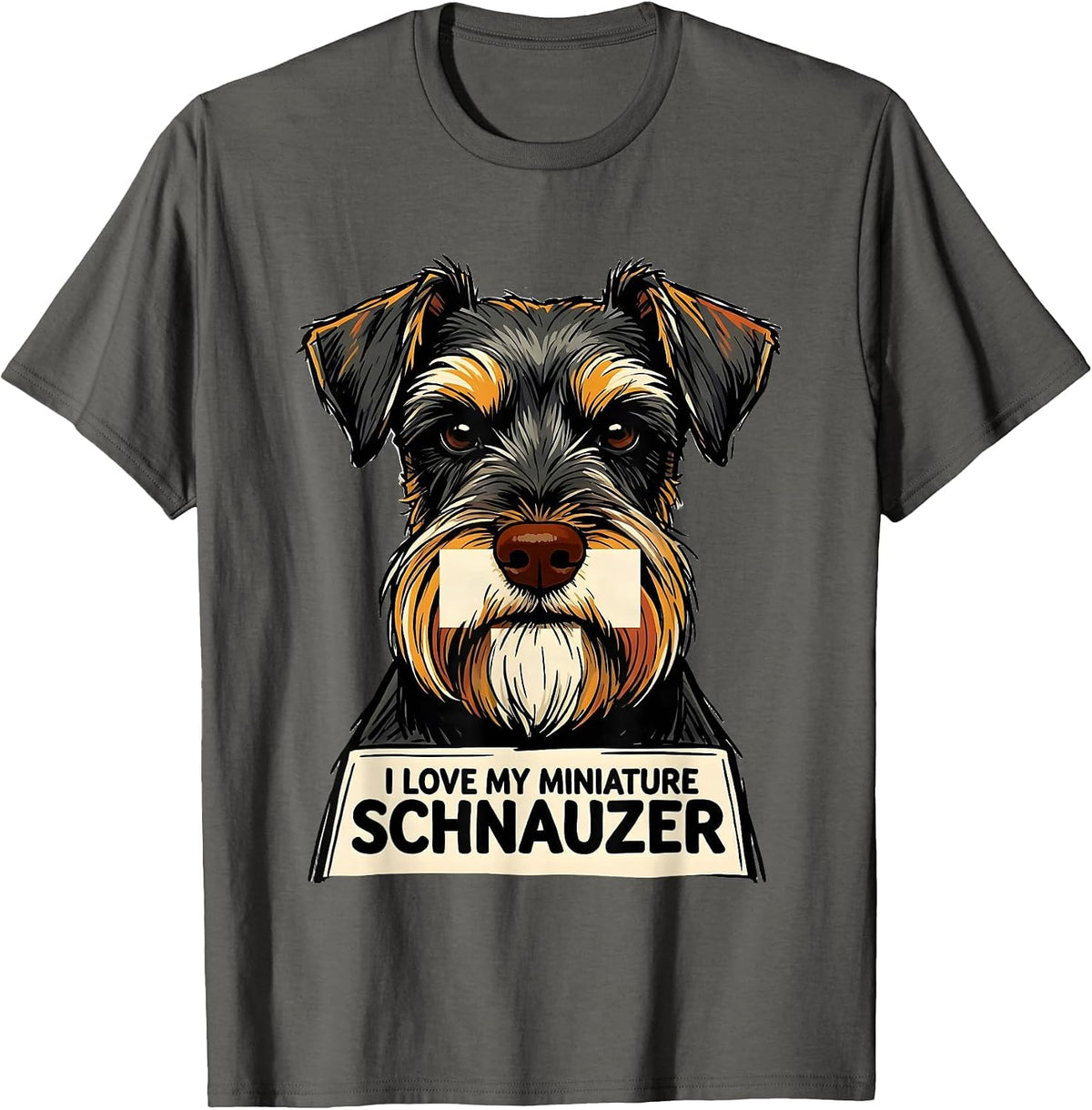 Men's I Love My Miniature Schnauzer Funny Dog Lover Breed Pride T-Shirt - Asphalt Grey
