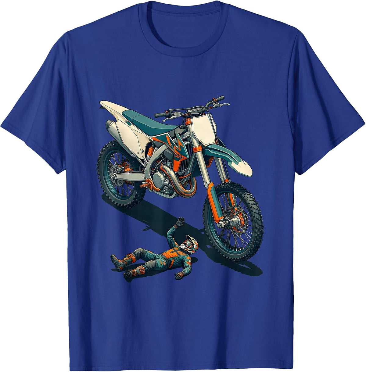 Dirt Bike Crash Funny Motocross Rider Gift T-Shirt - Royal Blue