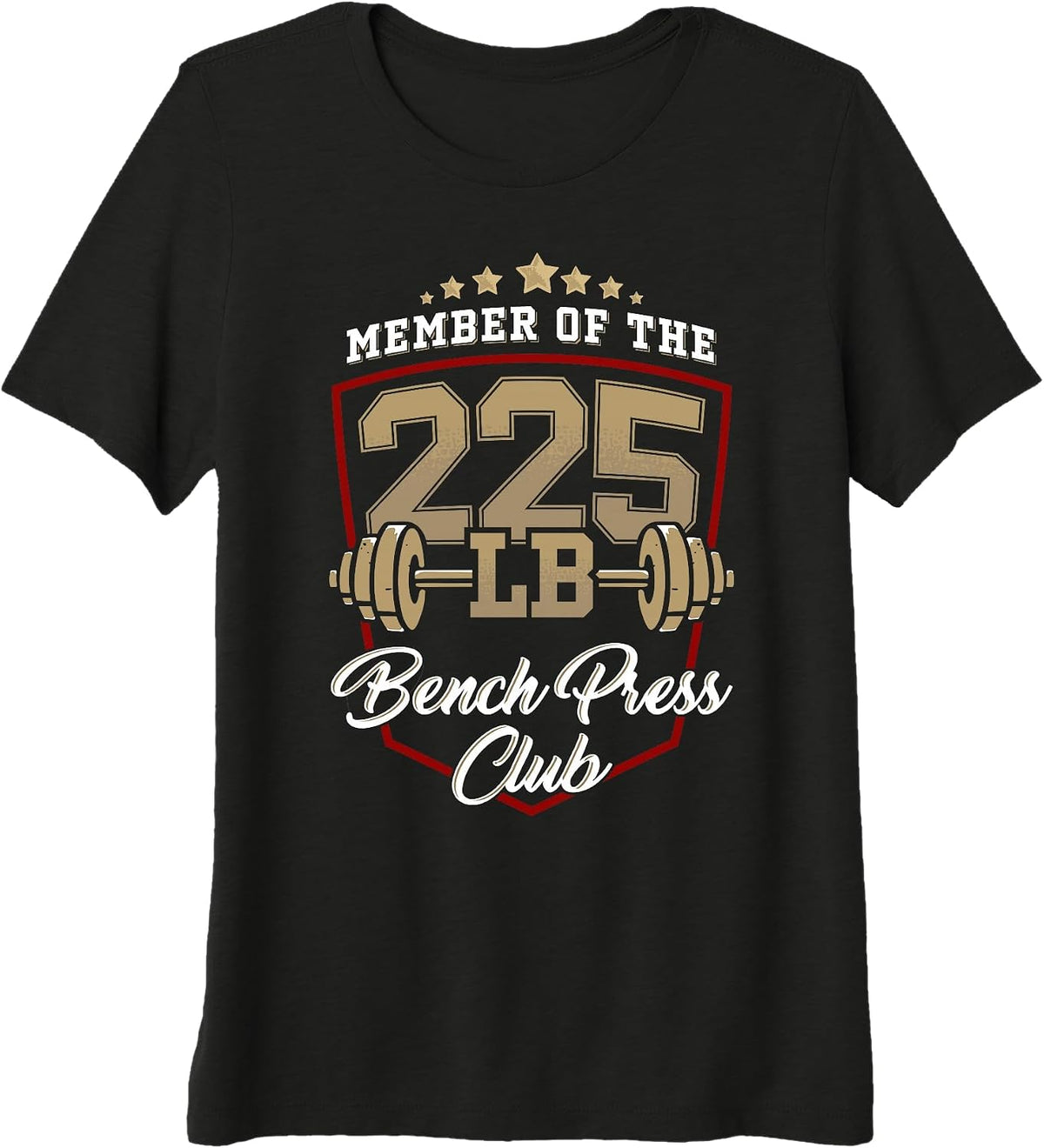225 Lbs Bench Press Club Gym Weightlifting Gift Premium Tri-Blend T-Shirt - Black