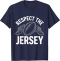 Respect the Jersey Rugby Fan Design T-Shirt - Navy Blue