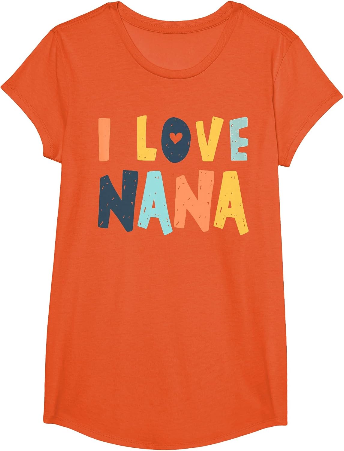 I Love My Nana Heart T-Shirt - Girls Orange