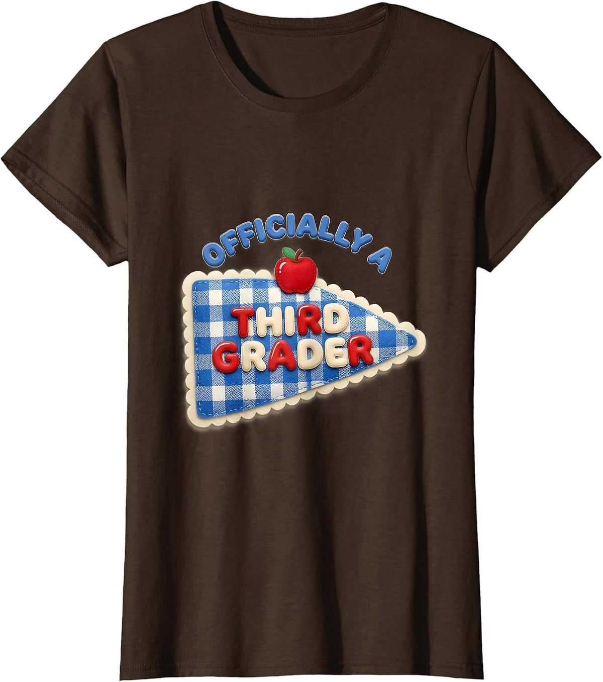 Women's Officially A Third Grader Cute Teacher Girl Back To School T-Shirt - Brown