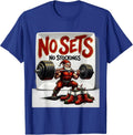 No Sets No Stockings Funny Christmas Gym Weightlifting T-Shirt - Royal Blue
