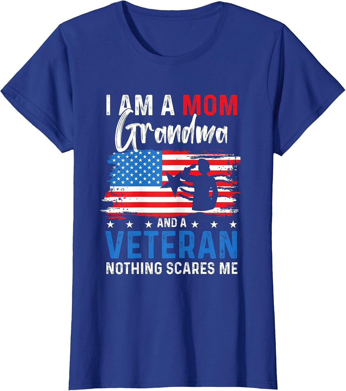 Veterans Day Woman Brave Heroes Proud Female USA Mom Grandma T-Shirt - Royal Blue