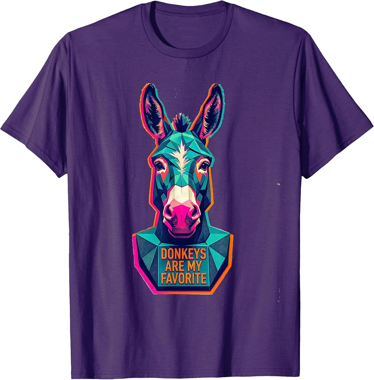 Men's Donkeys Are My Favorite Quirky Animal Humor Donkey Lover T-Shirt - Purple