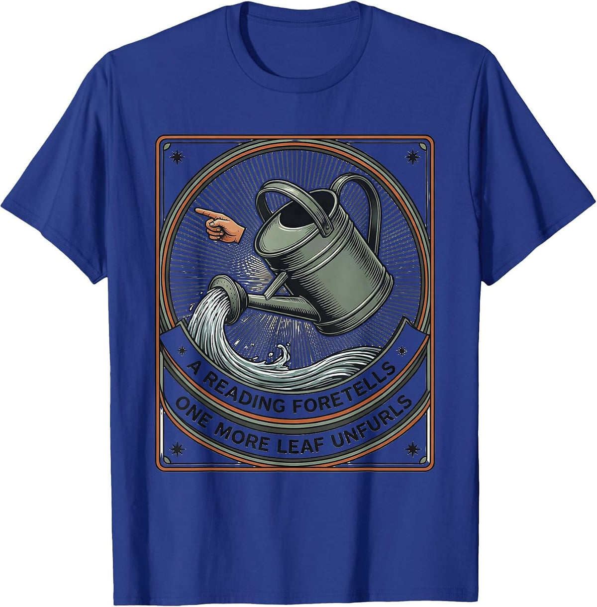 Men's A Reading Foretells: One More Leaf Unfurls Witchy Tarot Gift T-Shirt - Royal Blue