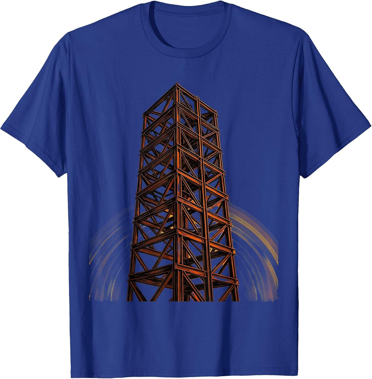 Labor Day Rising Skyscraper Steel Girder Illustration T-Shirt, Men, Royal Blue, 3X-Large - As Pictured