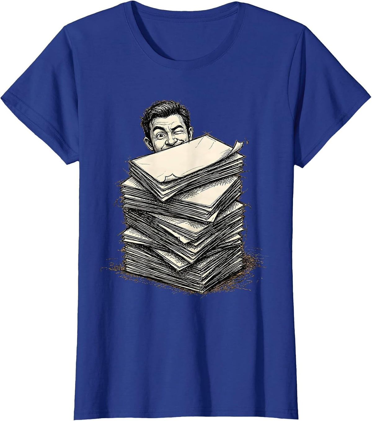 Women's I Cant But I Know A Guy Winking Illustration T-Shirt - Royal Blue