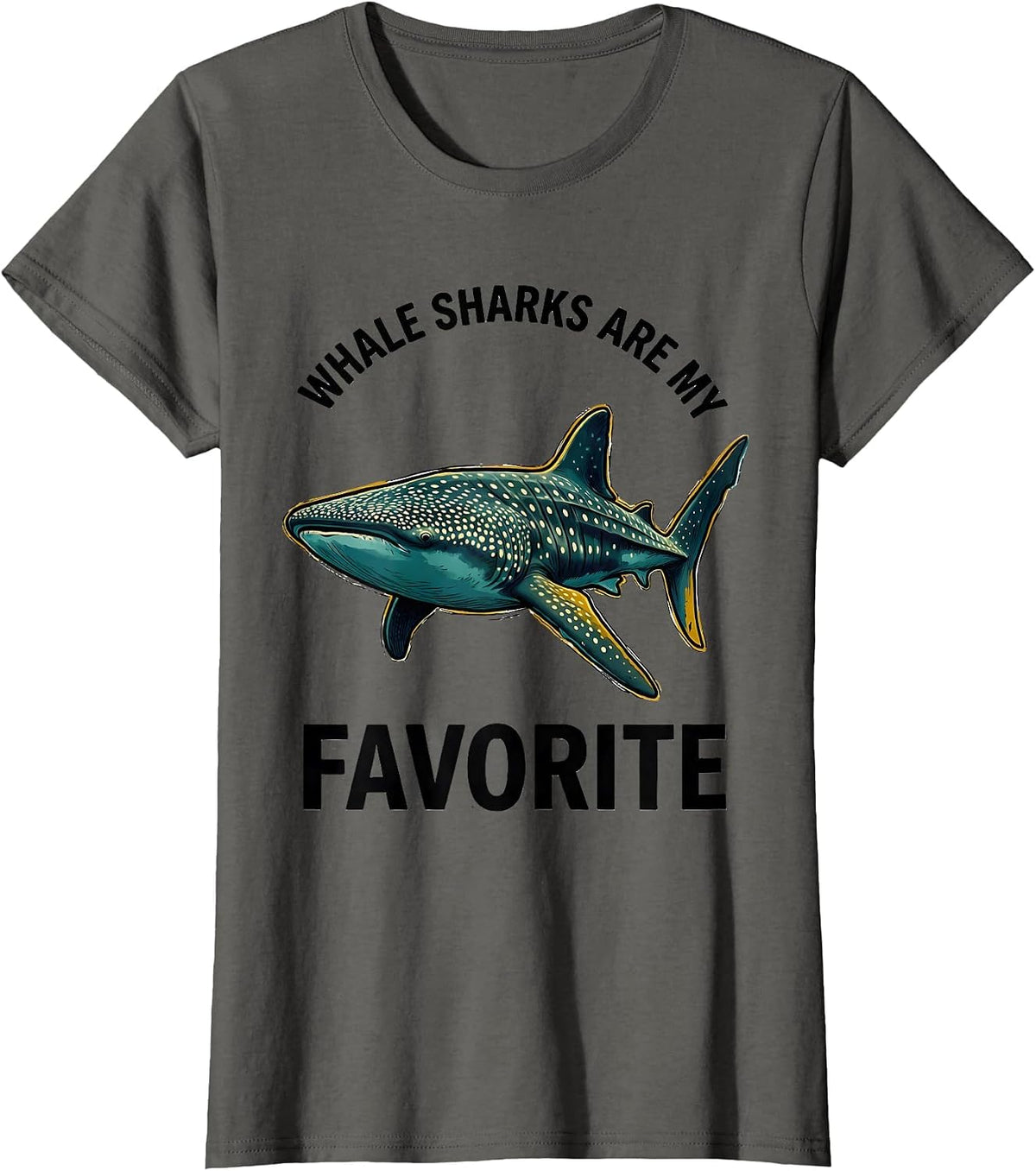 Women's Whale Sharks Are My Favorite Funny Ocean Wildlife Sea Animal T-Shirt - Asphalt Grey