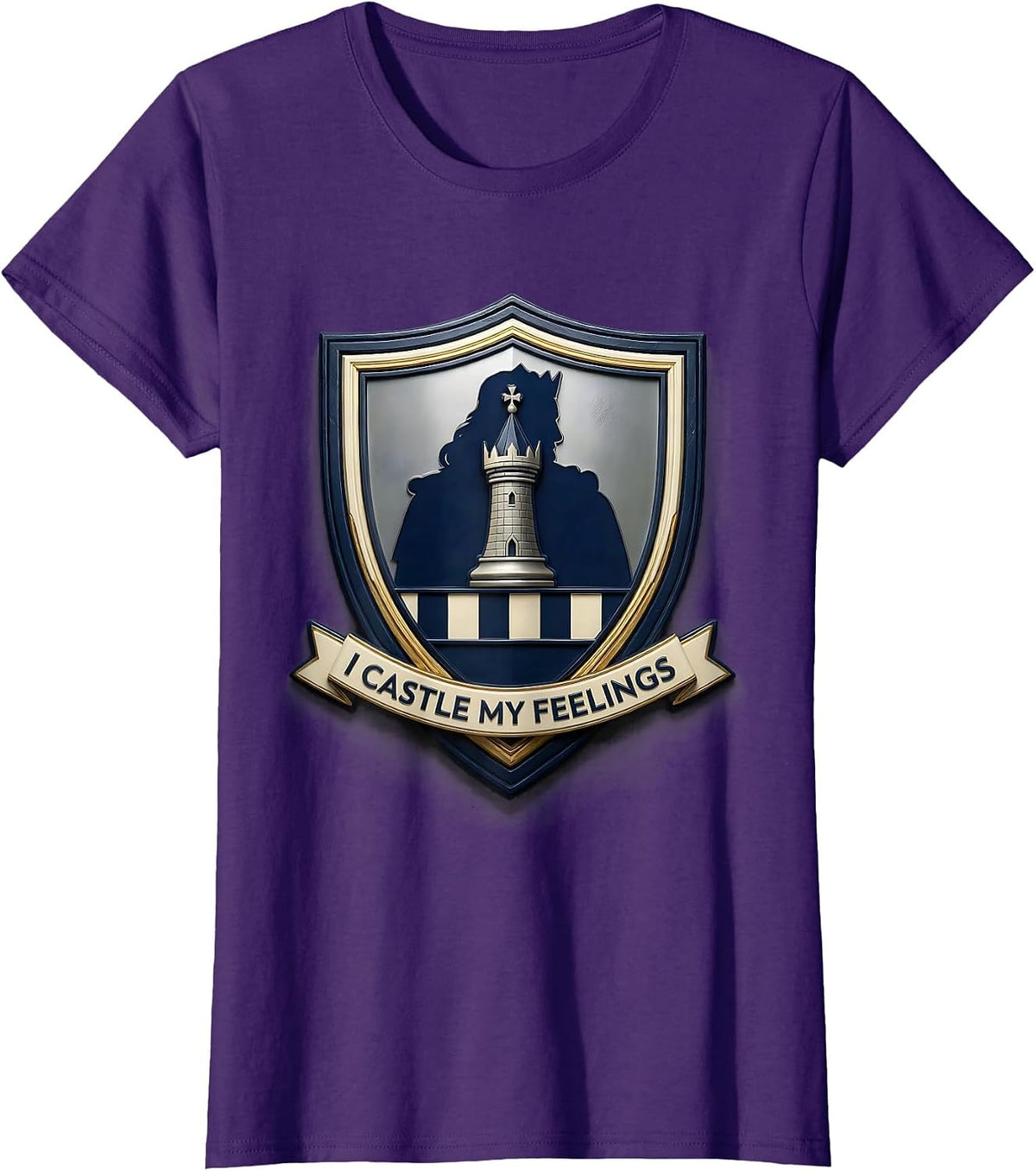 Women's I Castle My Feelings Funny Chess Player Gift Chess Lover T-Shirt - Purple