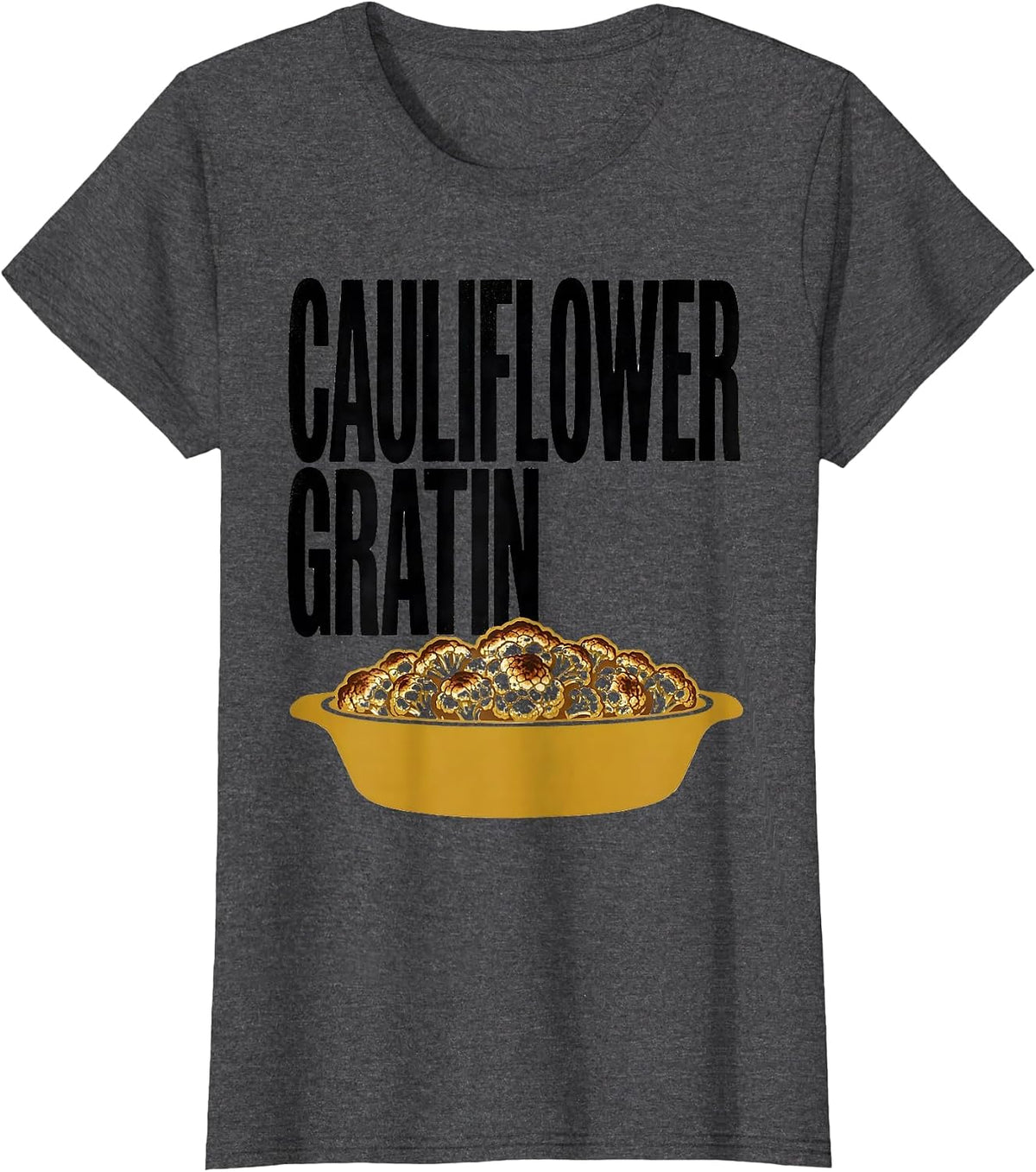 Women's Cauliflower Gratin Bootleg 90's Rap Rock Vintage Funny T-Shirt - Dark Heather Grey