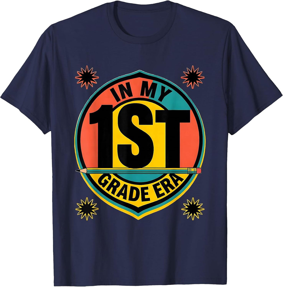 In My First Grade Era Girl Tie Dye 1st Grade Back to School T-Shirt - Navy Blue