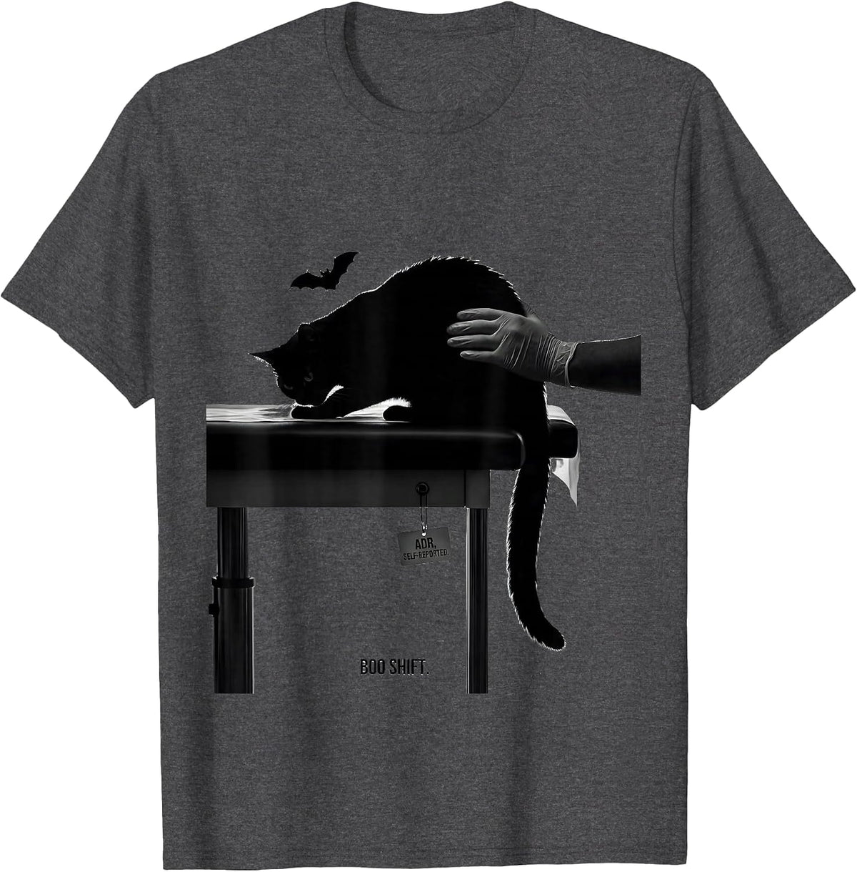 ADR Boo Shift Funny Vet Tech Halloween Costume T-Shirt - Dark Heather Grey