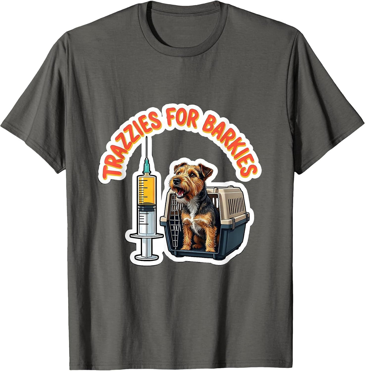 Trazzies For Barkies Funny Vet Tech Veterinary Technician T-Shirt - Asphalt Grey