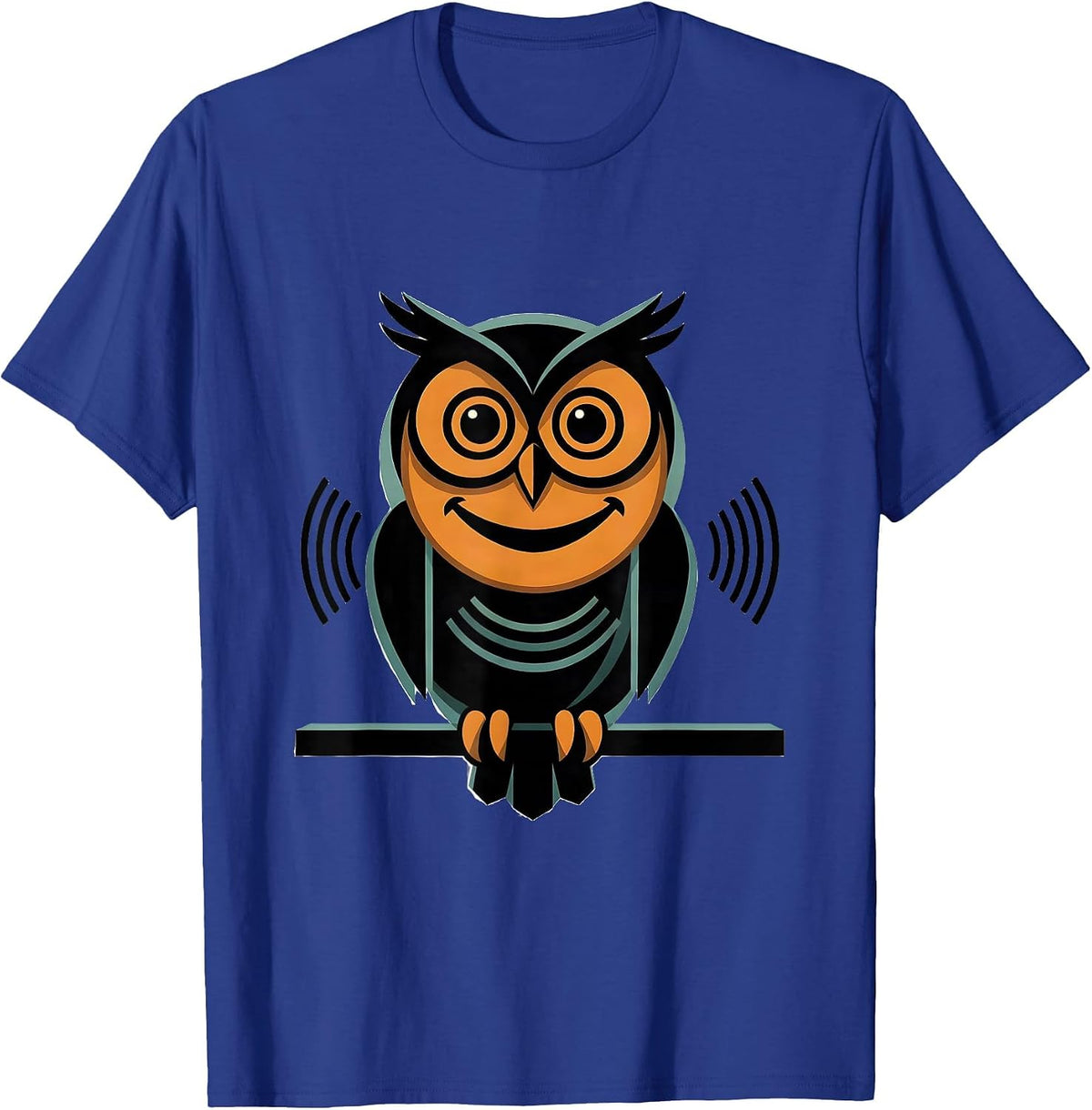 Men's Owl Comedy Mask Bird Lover Humor Animal Enthusiast T-Shirt - Royal Blue