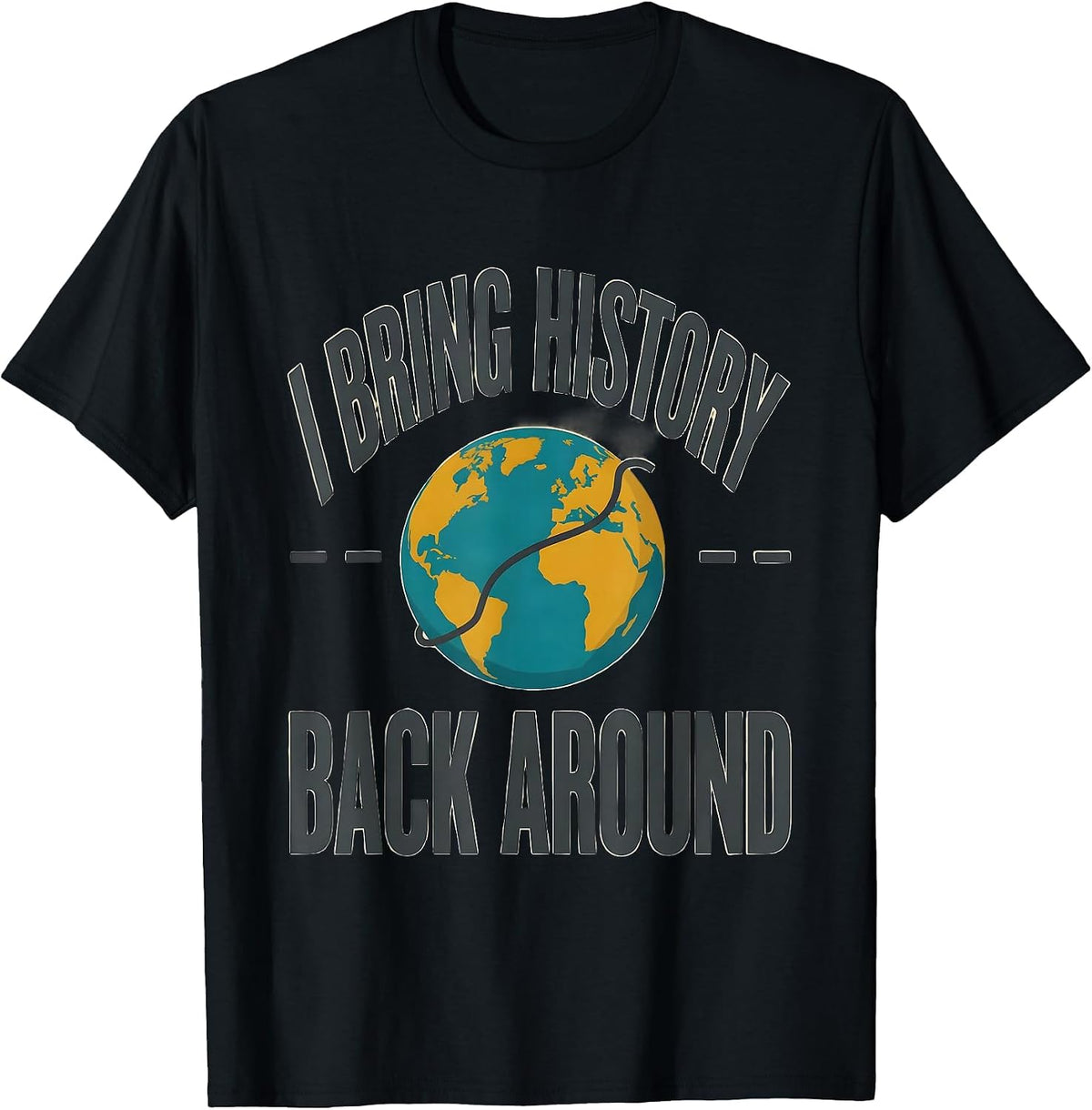 Men's I Bring History Back Around Midcentury Modern History T-Shirt - Black