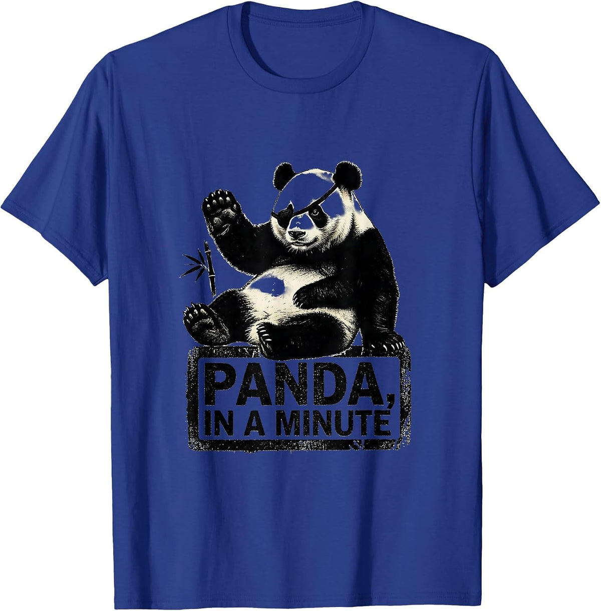 Panda In A Minute Rubber Stamp Funny Animal Lover Gift T-Shirt - Royal Blue