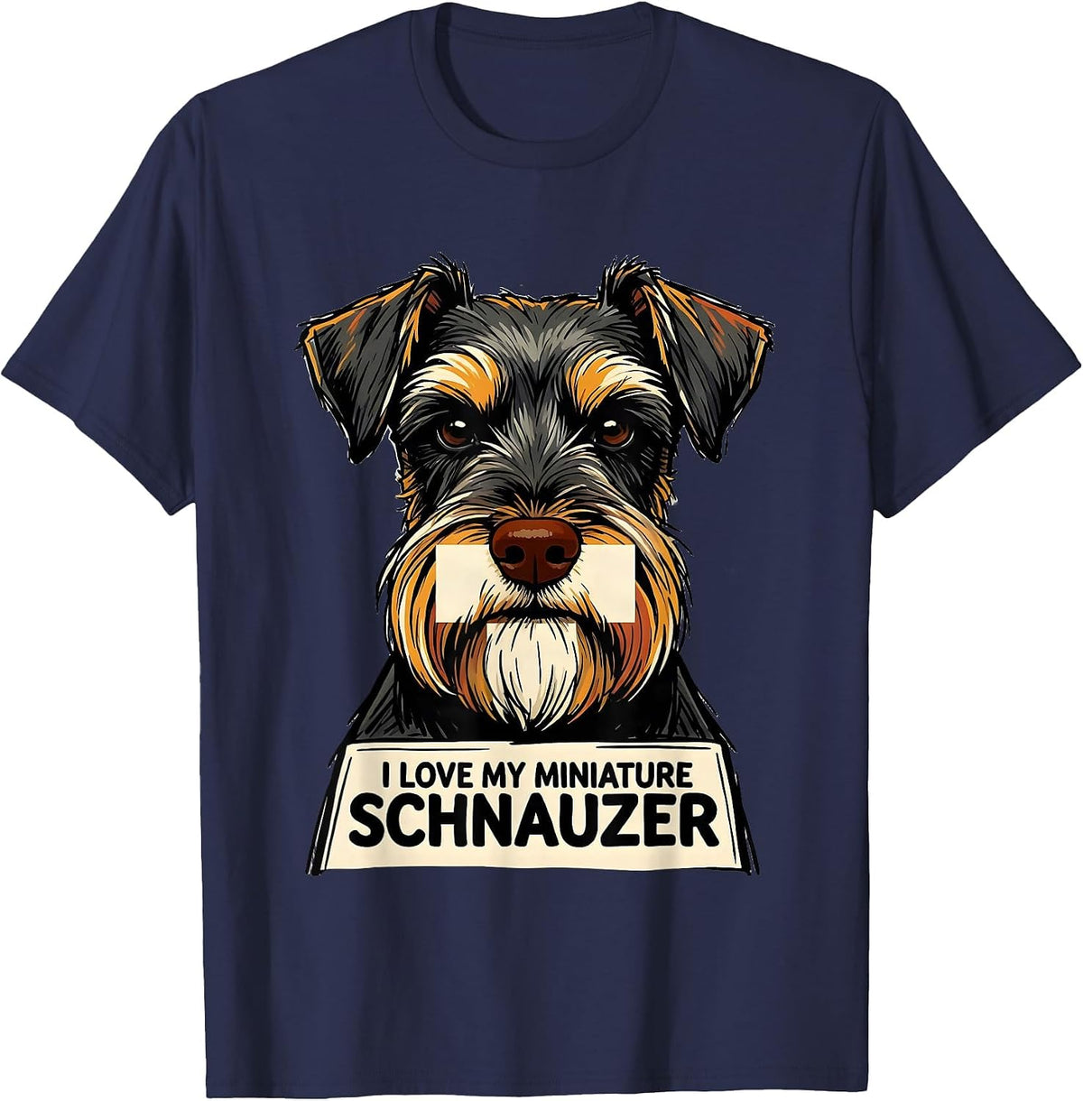 Men's I Love My Miniature Schnauzer Funny Dog Lover Breed Pride T-Shirt - Navy Blue