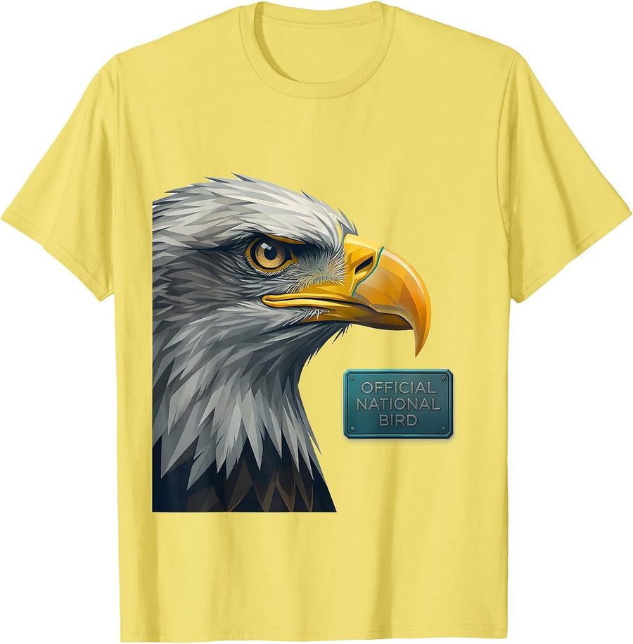 Men's Official National Bird Bald Eagle Christian Faith Eagle T-Shirt - Lemon Yellow
