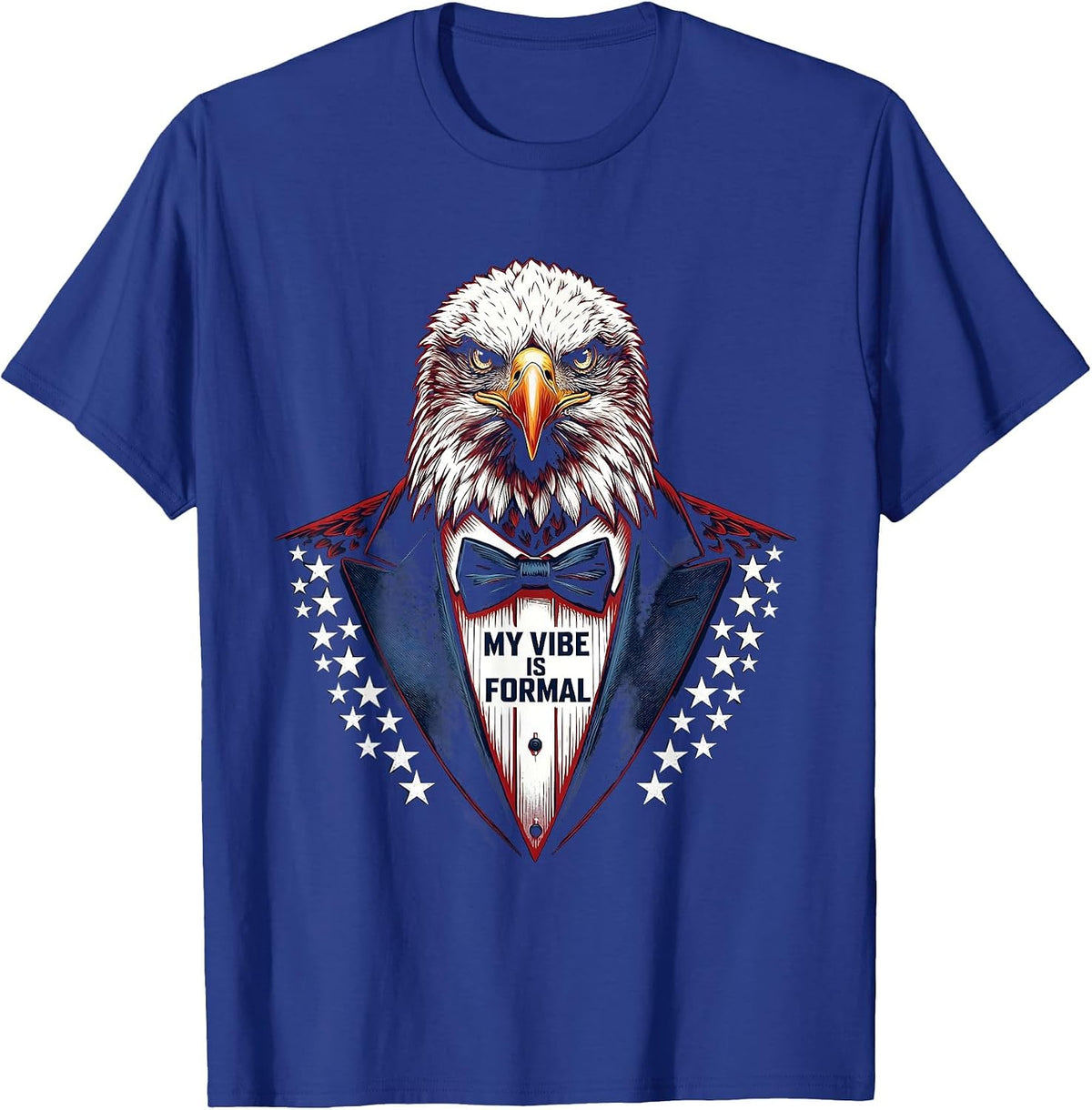 My Vibe Is Formal Tuxedo Graphic Design T-Shirt - Royal Blue
