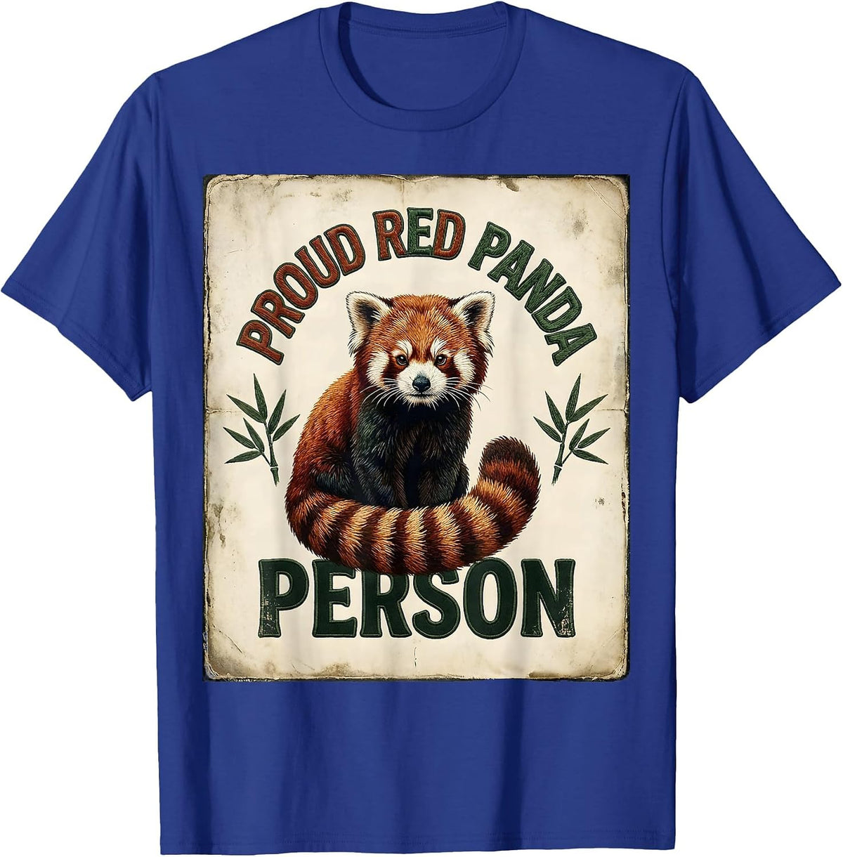 Proud Red Panda Person Vintage Cute Humor Animal Lover Gift T-Shirt - Royal Blue
