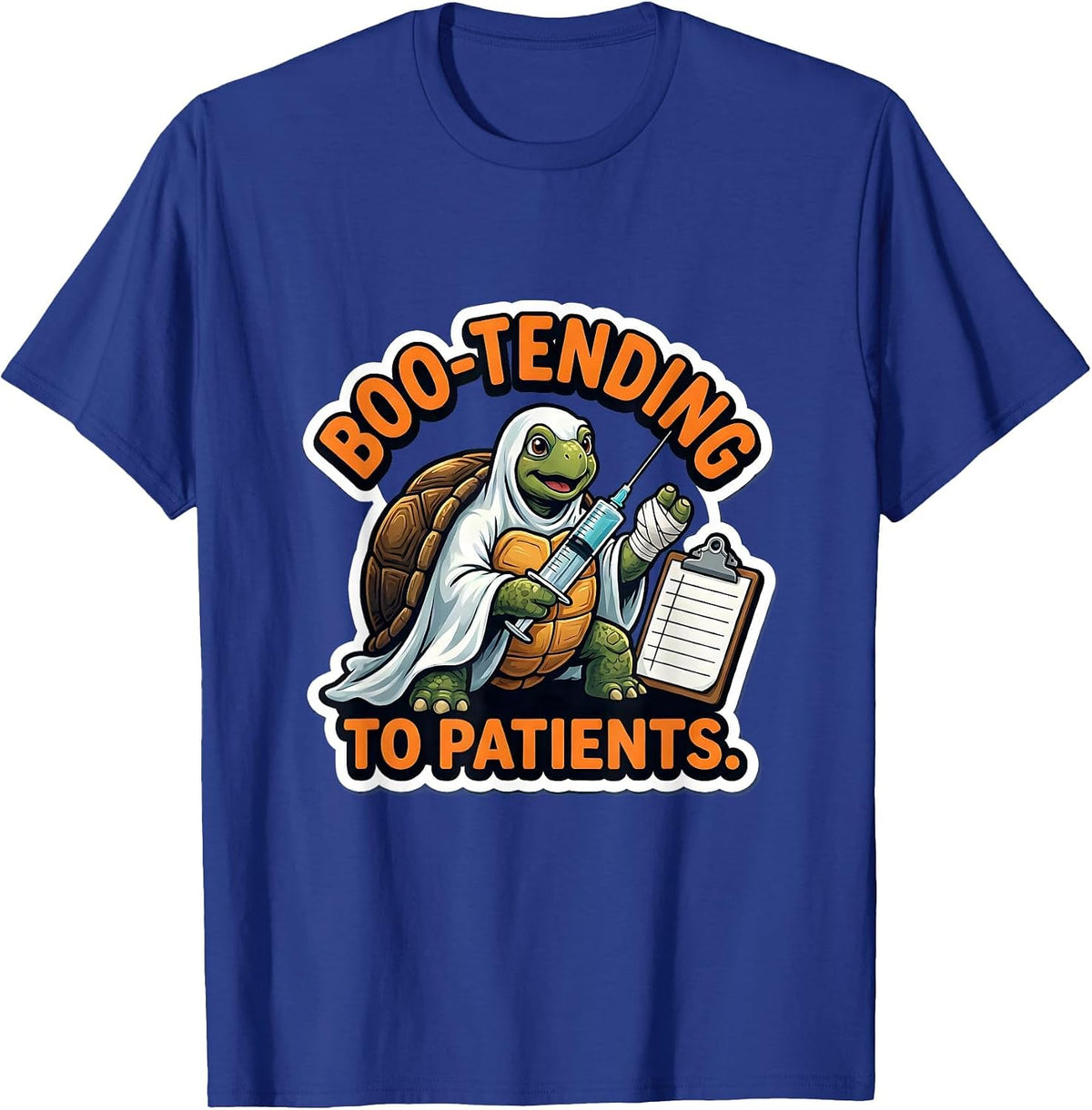 Men's Boo-tending To Patients Funny Vet Tech Halloween Workplace T-Shirt - Royal Blue