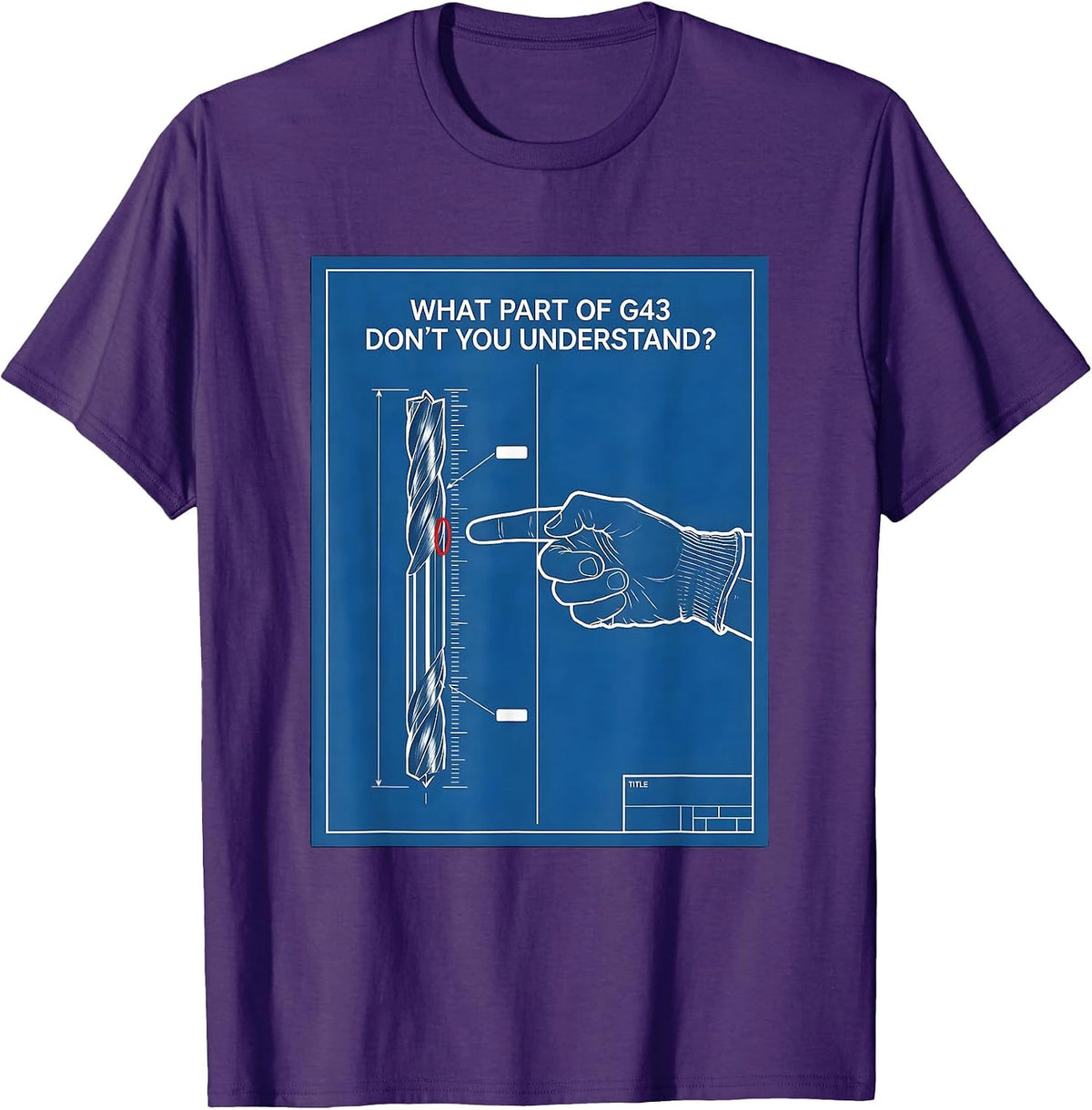 What Part Of G43 Don't You Understand? Technical Blueprint T-Shirt - Purple
