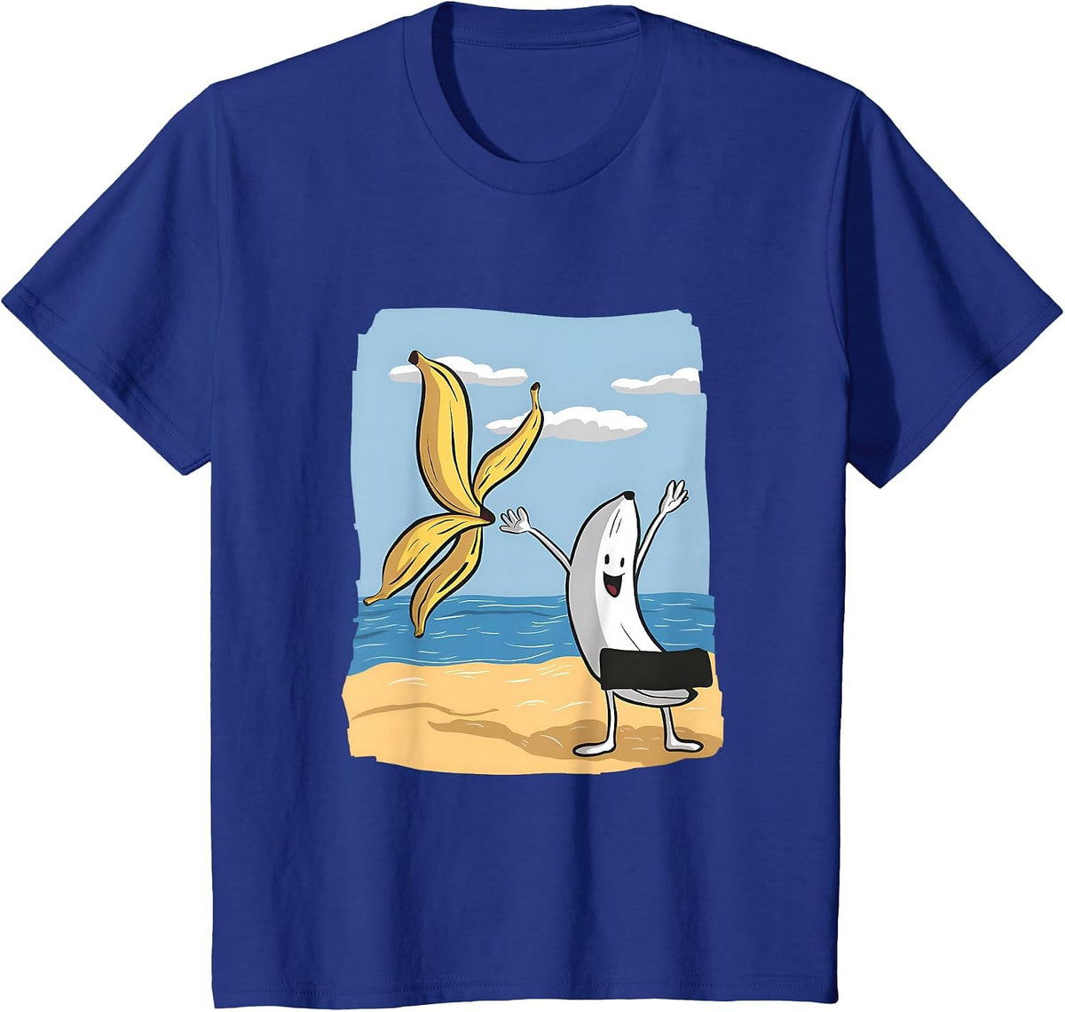 Funny Banana Throwing Off Peel Fathers Day, Birthday, Summer T-Shirt - Royal Blue