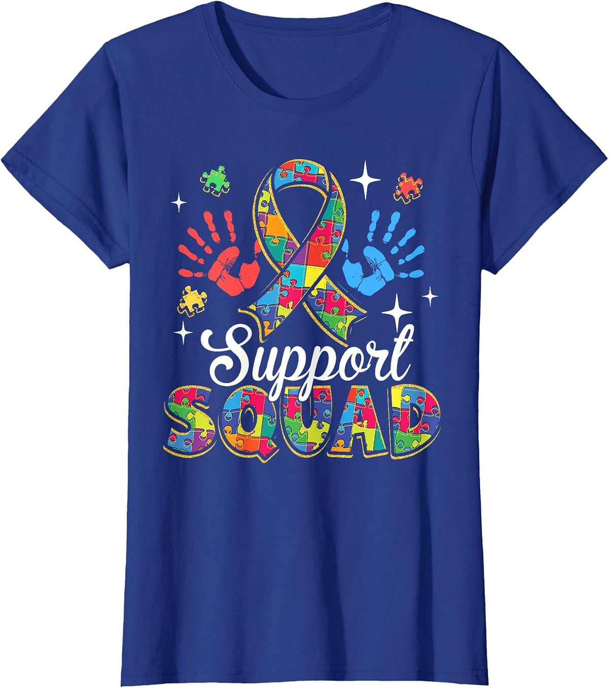 Autism Awareness Autism Support Squad Family T-Shirt - Royal Blue