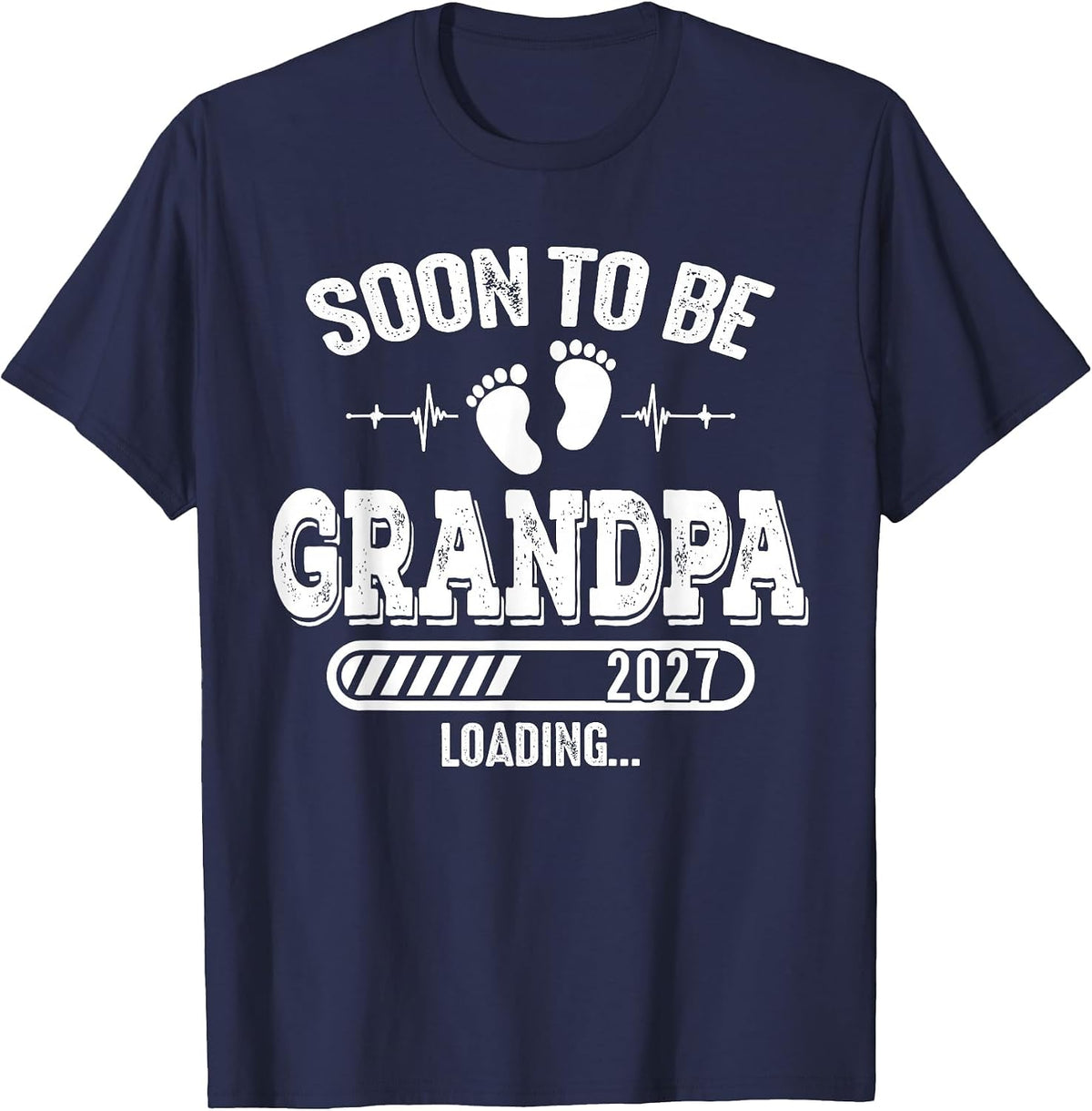 Soon to Be Grandpa 2027 Loading for Pregnancy Announcement T-Shirt - Navy Blue