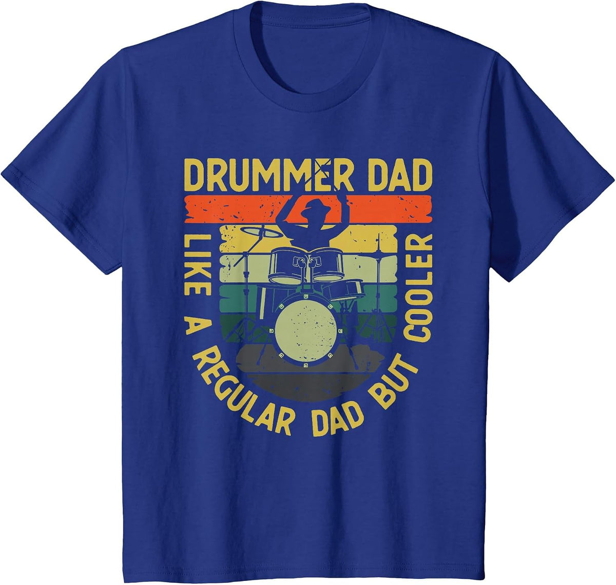 Funny Drummer Art for Dad Men Father Drumming Drum Set Lover T-Shirt - Royal Blue