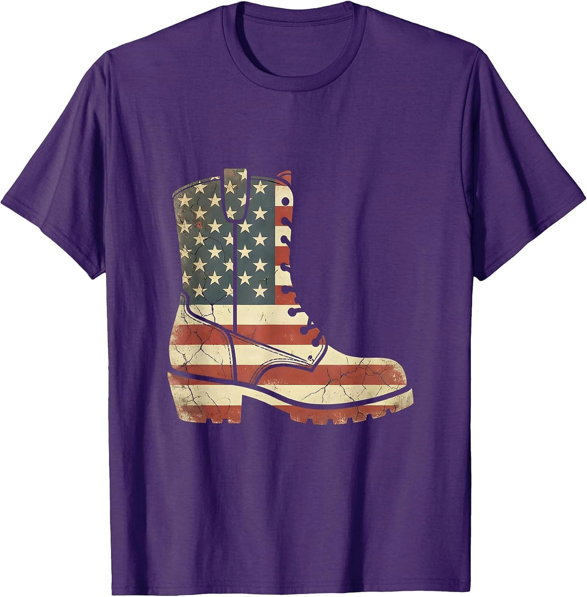 Labor Day Muddy Work Boots Graphic T-Shirt - Purple