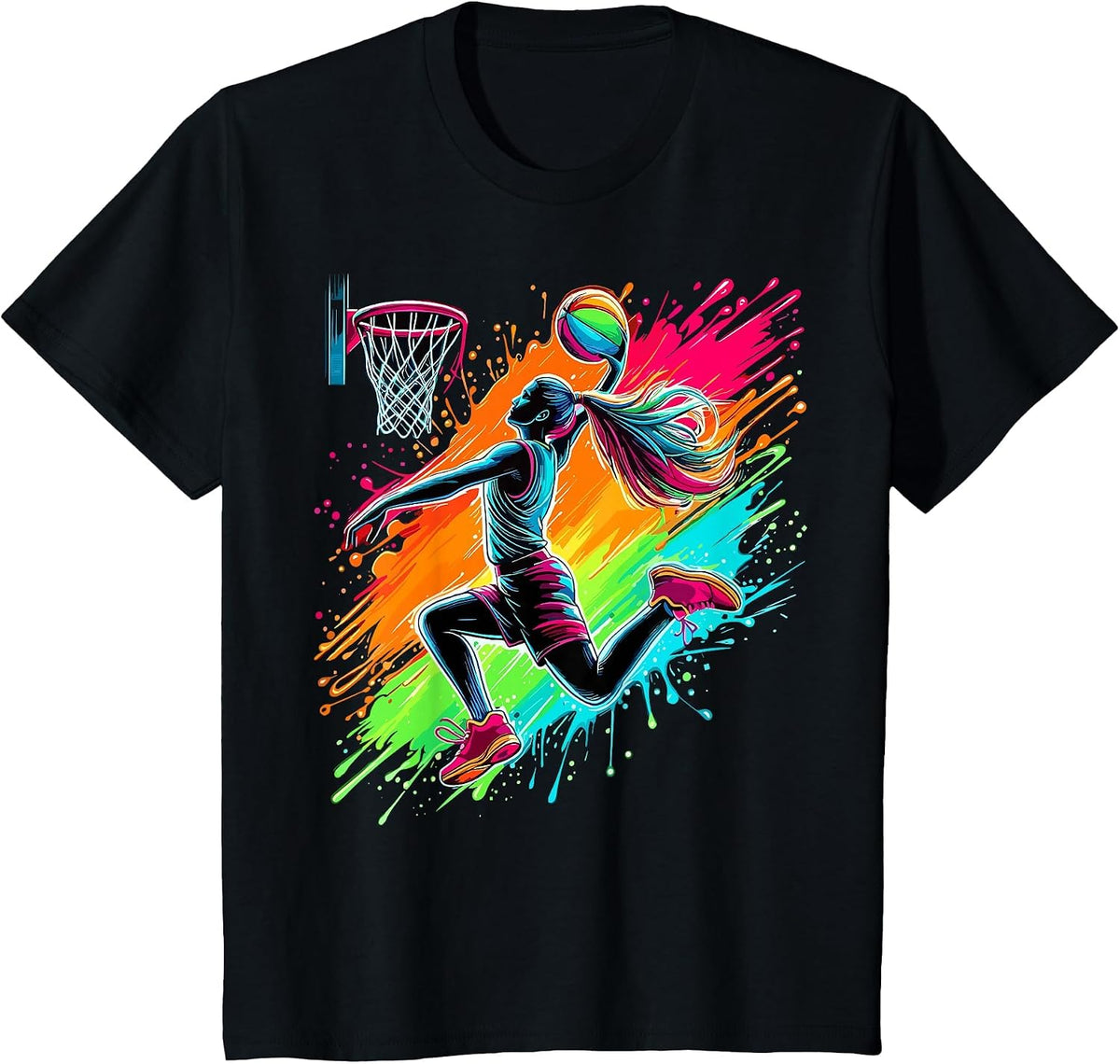 Basketball Player Girl Basketballer T-Shirt - Black