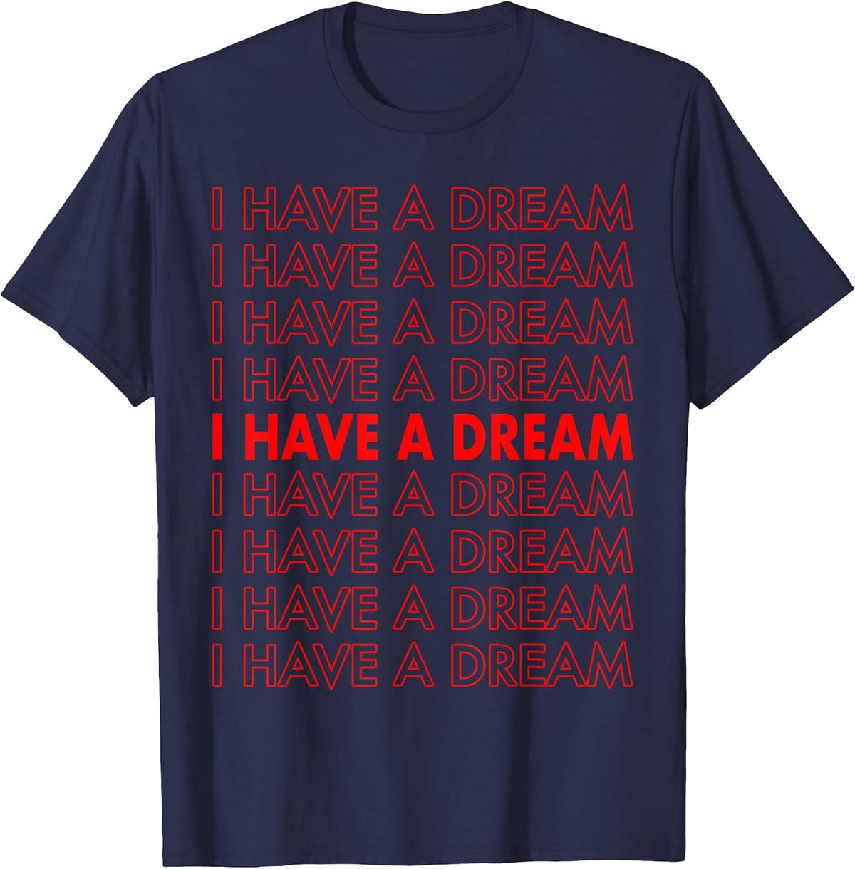 Martin Luther King Jr. Day I Have A Dream Retro T-Shirt - Navy Blue