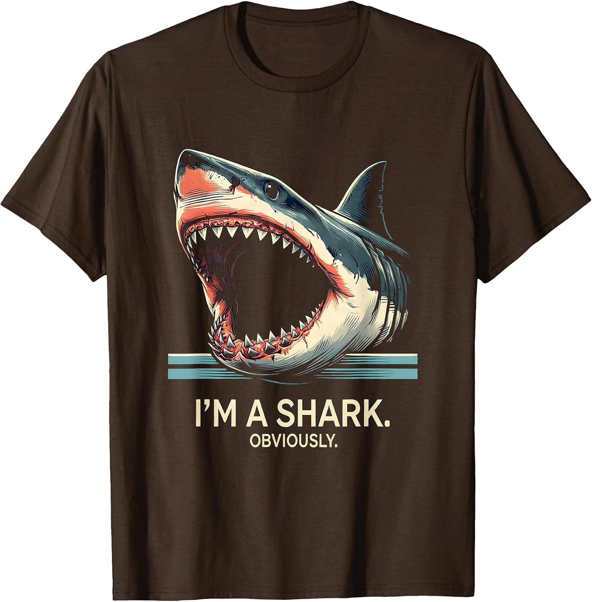 Men's I'm A Shark Obviously Funny Shark Lover Halloween Costume T-Shirt - Brown