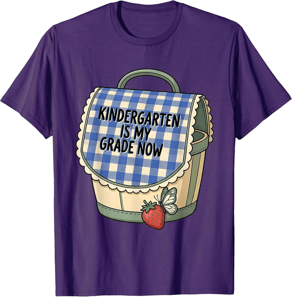 Kindergarten Is My Grade Now Cute Back To School First Day T-Shirt - Purple