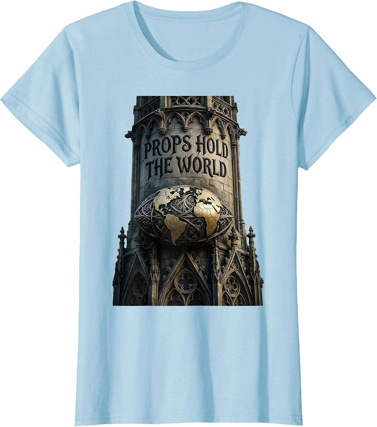 Women's Props Hold the World Rugby Graphic Design T-Shirt - Baby Blue