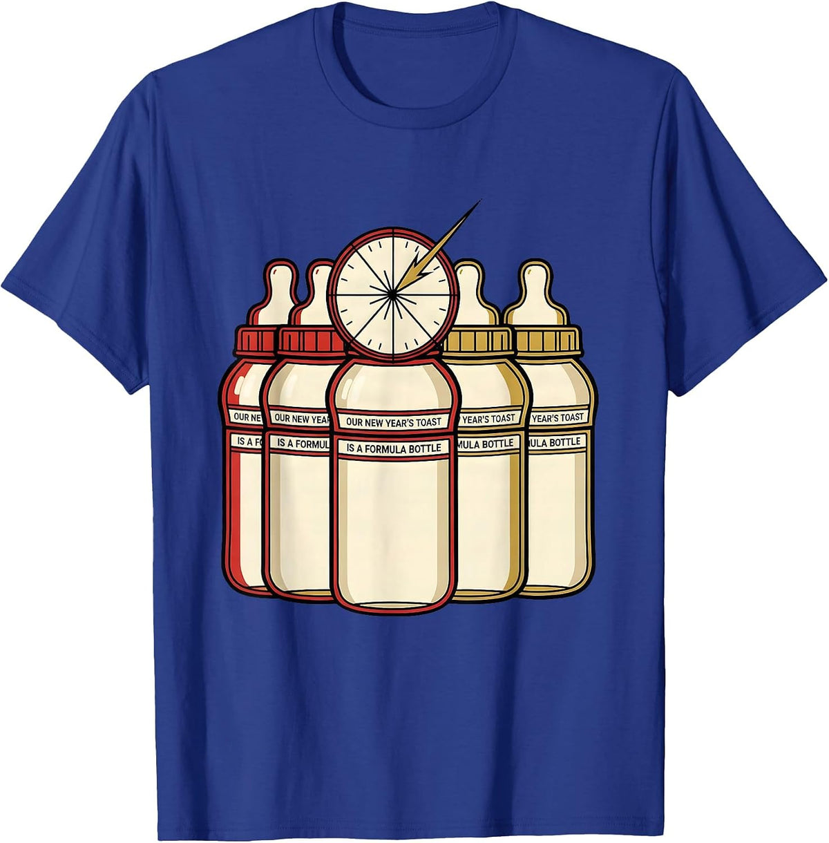 Men's Our New Year's Toast Is A Formula Bottle Nurse Crew T-Shirt - Royal Blue