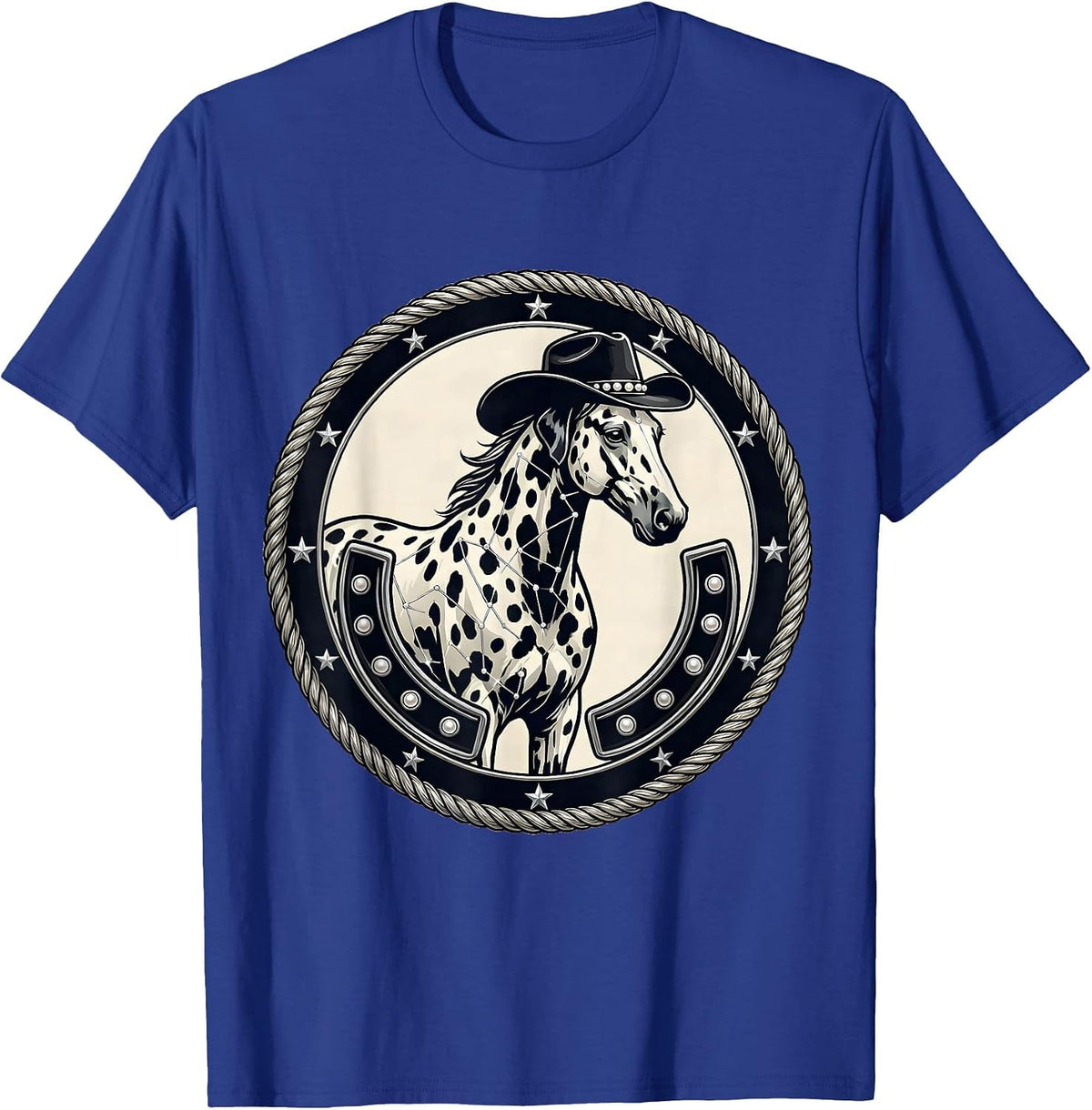 Dalmatian Spot Constellation Map Animal Print T-Shirt - Royal Blue