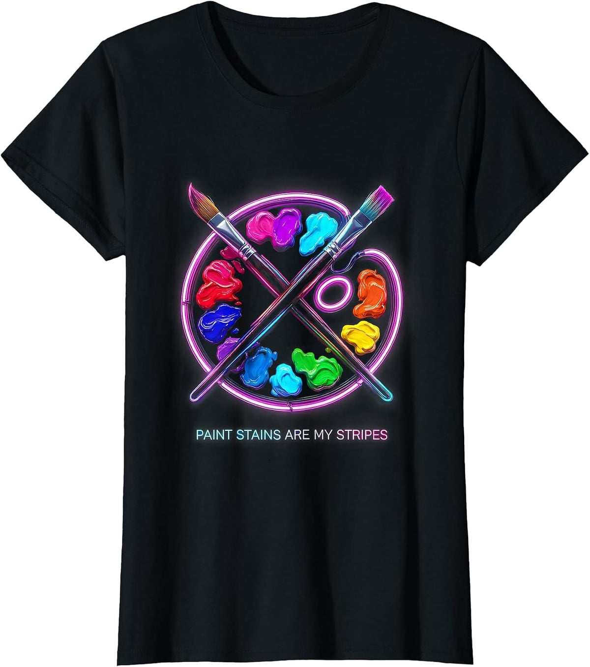 Paint Stains Are My Stripes Preschool Teacher T-Shirt - Black