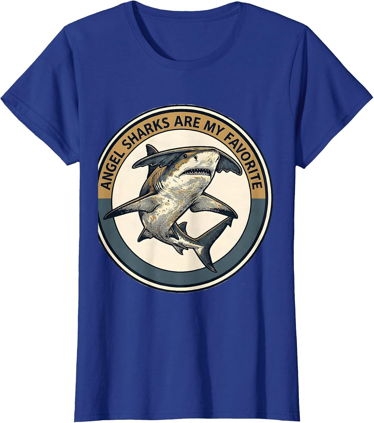 Women's Angel Sharks Are My Favorite Funny Ocean Wildlife Enthusiast T-Shirt - Royal Blue