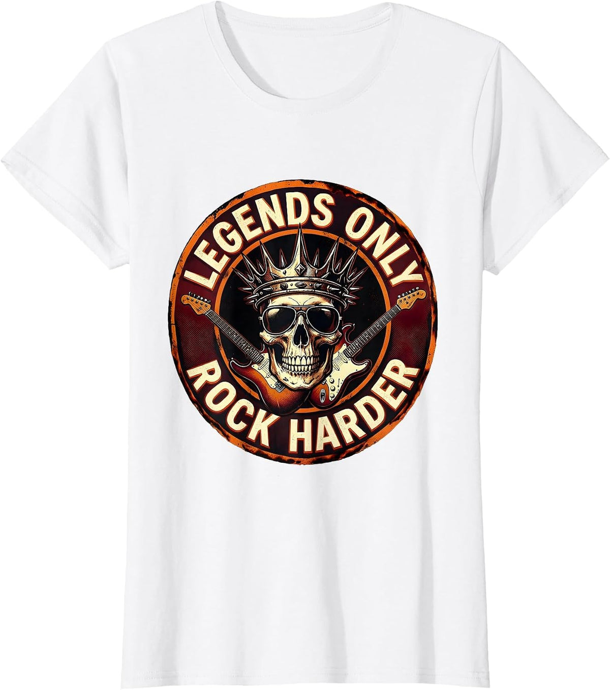 Legends Only Rock Harder Men's Rock Design T-Shirt - White